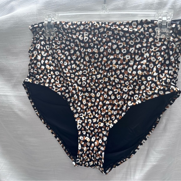 Coco Reef Leopard Print High-Waisted Bikini Bottoms 16 3514 YF - Picture 1 of 11
